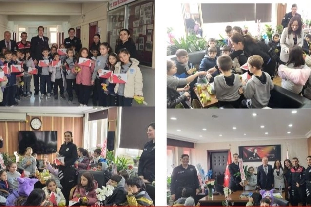 Keşan'da Nevzat Kahramanlı öğrencilerden emniyete ziyaret