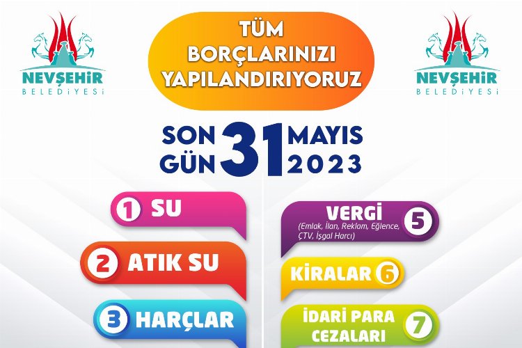 Nevşehir Belediyesi “Bazı Alacakların Yeniden Yapılandırılmasına İlişkin Kanun’ kapsamında mükelleflerin